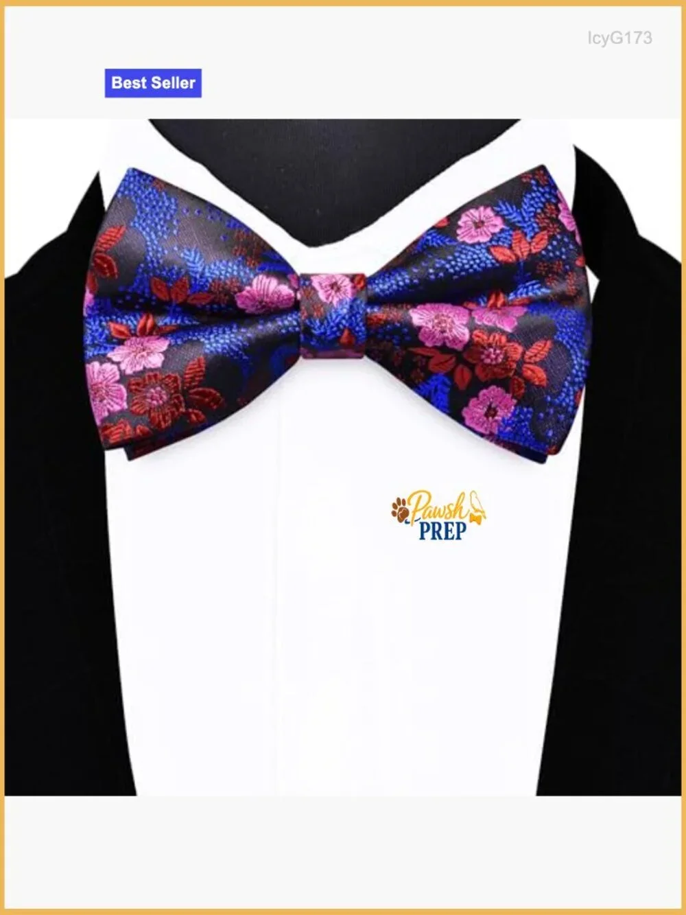 Men's Silk Blend Floral Bow Tie Set with Pocket Square & Cufflinks